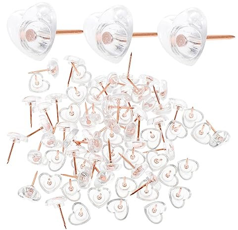 STOBOK 300stücke Herzförmige Pushpins Kreative Pinnadeln Für Kunst Büro Und Fotowände Transparente Daumennägel Für Korkplatten Und Karten Für Dekorationen Und Ankündigungen
