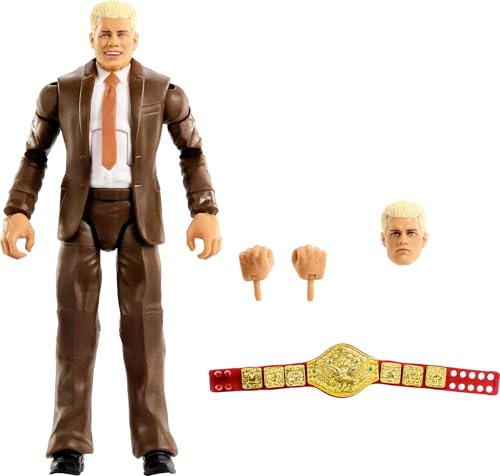 Mattel WWE Elite Cody Rhodes Actionfigur und Zubehör | Serie 120, 15 cm Sammelfigur Cody Rhodes mit 25 Gelenkpunkten und austauschbaren Händen, JCJ31