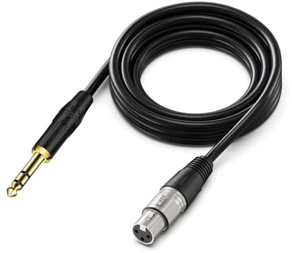 Tomswa XLR Female to 1/4 Inch (6.35mm) TRS Jack Lead Balanced Signal Interconnect Cable,XLR to Quarter inch Patch Cable for Speaker (6.6, feet)