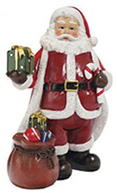Rudiaoa Weihnachtsmann-Figuren mit Geschenken, kleine Harz-Skulptur für drinnen und draußen, Weihnachtsdekoration, Heimdekoration