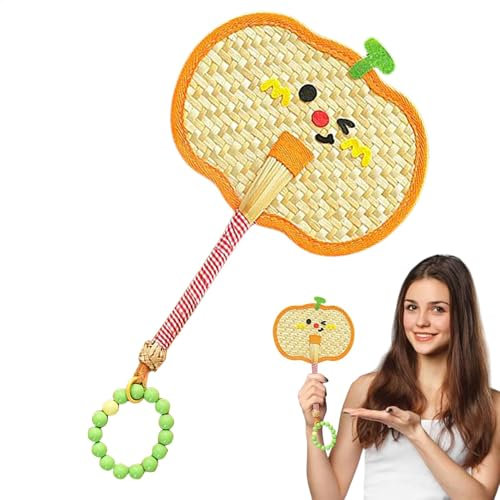 Abanicos de mano de paja, abanico de hoja de palma tejida, máquina de de hoja de palma, diseño de ratán rústico, fácil de usar y ligero, 12 x 18 pulgadas, para fiesta de boda, decoración del