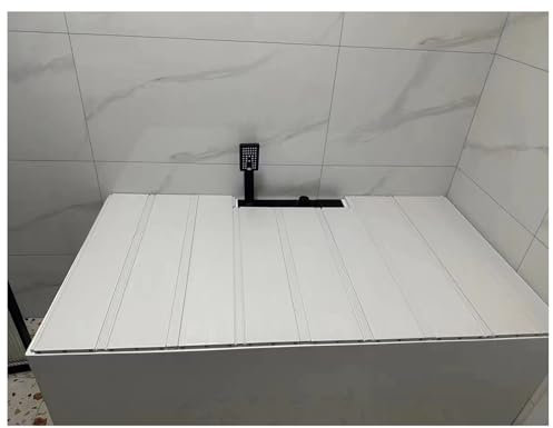 ShAzanz Bandeja Bañera Plegable Cubierta De Bañera PVC Tapa De Baño Bandejas for Bañera Teniendo 40kg, 1,2cm Espesor Impermeable Bastidor Almacenamiento Cubierta A Prueba Polvo Plegable(75x120x1.2cm)
