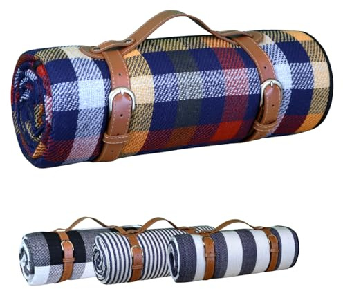 Linxor - Couverture de Pique-Nique, Tapis, Nappe imperméable - 200 x 200 cm - Plusieurs Coloris