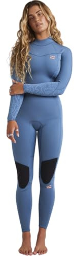 Billabong 2025 Synergy Natural Neoprenanzug für Damen, 3/2 mm Reißverschluss hinten, Tidal Blue