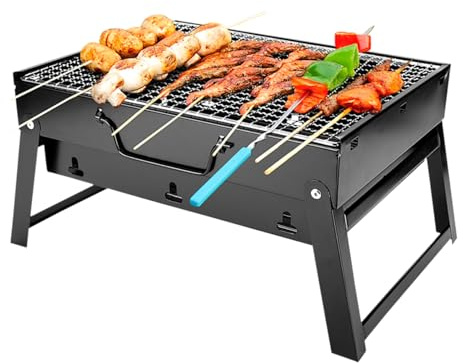 Parrilla para barbacoa, parrilla plegable portátil, barbacoa de acero inoxidable al aire libre, para picnic, jardín, terraza, camping, viajes
