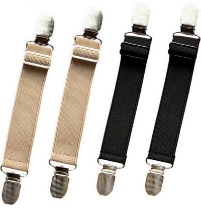 BitsfFans 4PCS Elastic Back Straps for Birkenstock Clogs, Khaki&Black