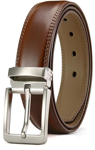 CHAOREN Ledergürtel Herren, Herren Gürtel Leder 32mm für Anzug, Anzuggürtel Verstellbare mit Abnehmbarer Schnalle