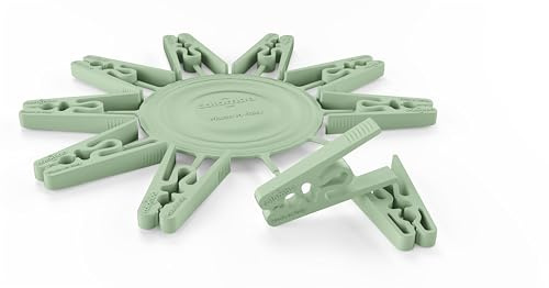 COLOMBO Mollette da bucato senza molla PEGGY – 100% riciclabili, in plastica riciclata 60%, Made in Italy, Confezione da 20 pezzi, Ultra Resistenti