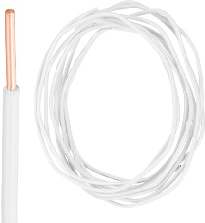 QUARKZMAN 10 Fuß Elektrischer Draht Isoliert Fester Kupfer 14 AWG Anschlusskabel THHN Draht Wohnbereich Industrie Erdung Elektrisch Bewertet Für 600 Volt UL Gelistet Weiß
