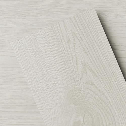 GreenFullHouse Vinyl Flooring, Vinyl Stick on Floor Tiles, Lino Flooring, Waterproof and Easy DIY Installation for Kitchen Rental House Bathroom, 18 Pieces | 2.44㎡, 6 x 35 inches, White Oak