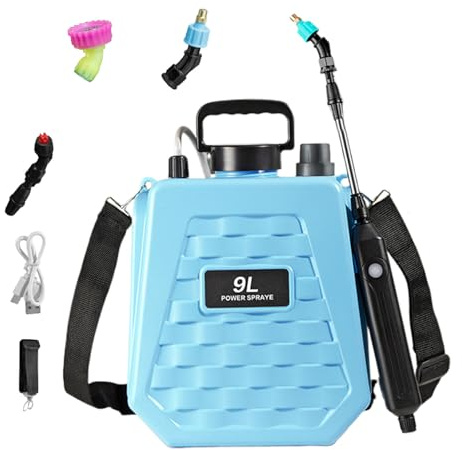 Pulverizador de mochila – Pulverizador eléctrico de jardín, pulverizador de agua portátil, tanque de fertilizante con 2 velocidades ajustables para agricultura, césped, patio, jardín, granja, duradera