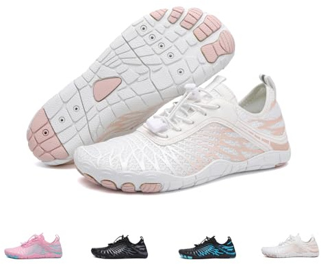GemChve Barfußschuhe Damen Wasserschuhe Herren Barfuss Schuhe Walkingschuhe Schnell Trocknen Aquaschuhe Atmungsaktives rutschfest Weich Leicht Fitnessschuhe 36-47 EU