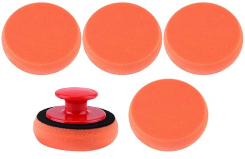 FUNOMOCYA Kit 6 Pezzi Spugne Lucidanti per Carrozzeria Auto con Impugnatura Elastica, Tamponi Manuali per Ceratura e Applicazione Uniforme, Strumenti la Cura e Veicoli