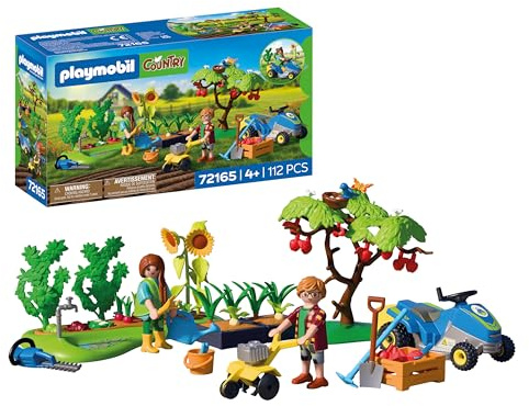Playmobil | Country | Idyllic Vegetable Garden | Garden Set with Ride‑On Lawn Mower, Harvestable Vegetables & Plenty of Accessories | For Children Aged 4+ | 72165
