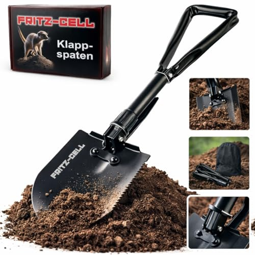Fritz-Cell Klappspaten Bundeswehr Feldspaten Typ CC2 – Mit Hacke und Tasche