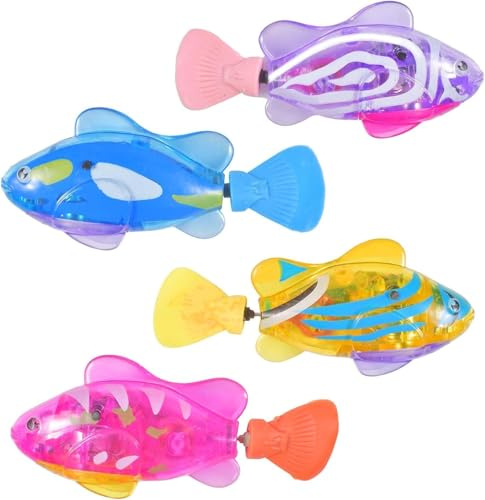 Pesce Elettronico Robo Fish - 4 Pezzi Giocattolo Galleggiante per Vasca da Bagno e Piscina - Riutilizzabile, per Bambini (A)
