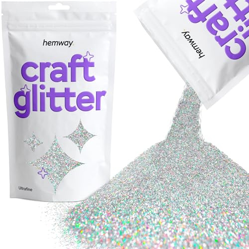 Hemway Craft Glitter 100 g 3,5 oz ultradünn 0,2 mm 0,008 Zoll (Holographic-Silber)