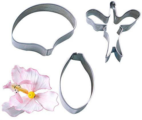 KALAIEN 3pcs/Set Butterfly Orchid Sugar Flower Cutter Set Fondant Cake Sugarcraft Decorating Tools-Small
