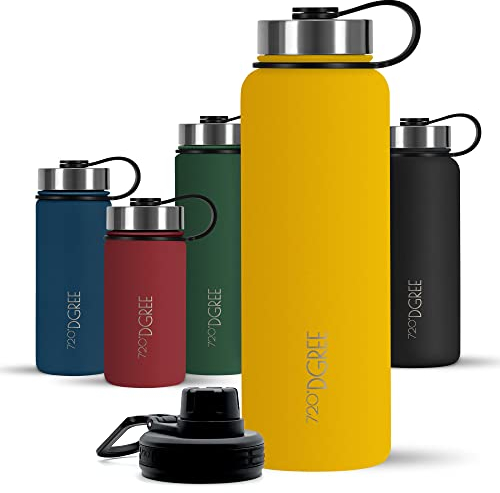 720°DGREE Botella Agua Termo Acero Inoxidable “noLimit“ – 710ml - Sin BPA Free, Antigoteo y Prueba de Fugas - Frasco térmico, Cantimplora Aislada Bebida Caliente Frío con Gas +Cubierta Deporte Gratis