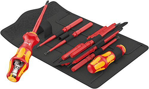 Wera 6003 Joker 11 Set 1 Jeu de clés mixtes, 11 pièces, 16 parties, Rouge/Jaune