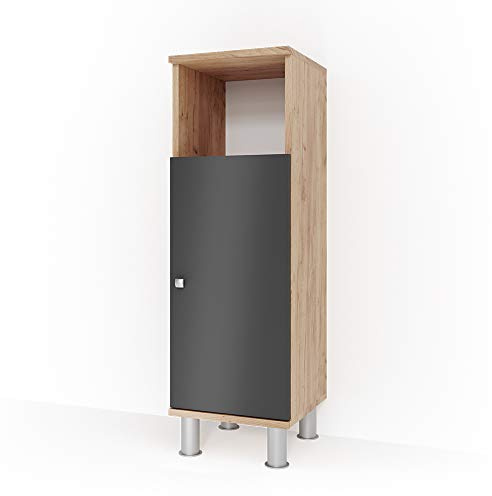 Vicco Midischrank Fynn, Eiche, 30 x 95 cm | zur Aufbewahrung von Badutensilien und kompatibel mit Fynn