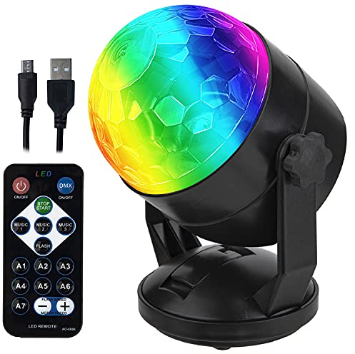Lumières de fête portables avec télécommande activées par le son pour l'extérieur et l'intérieur, alimentées par piles ou prise USB, éclairage Dj, lampe stroboscopique pour voiture, salle de danse