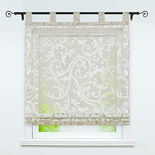Joyswahl Voile Raffrollo mit Ranken Ausbrennerqualität »Jessica« Schals Fenster Gardine mit Schlaufen BxH 80x150cm 1 Stück