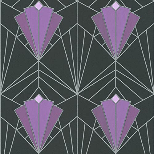 Sample Isadora Purple Silver Wallpaper Paste The Wall Glitter Textured Vinyl