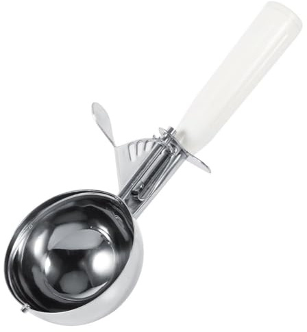 Agatige 8cm Ice Cream Scoop, Thumb Press Food Portion Control Disher Stainless Steel Fruit Scoop Melon Baller with Trigger Release for Ice Cream, Melon, Cookie Dough, Meatballs