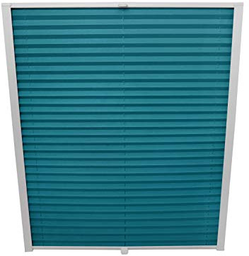 ondeco Dachfenster Plissee zum Bohren passend für Velux Fenster Plisseerollo Faltrollo verspannt Zubehör Petrol CK02 - B: 38,3cm x H: 59,5cm