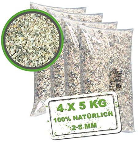 MeineHennen Muschelschrot Nr.3, 5 x 4 Kg Kalkstein für Hühner, Tauben und Wachteln. Gritstein, Futterkalk, Pickstein, Calcium für Hühner