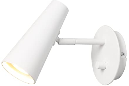 DAWALIGHT GU10 Wall Lamp Rotatable LED Wall Light 5W 3000K Warm White Dimmable Wall Lights Sconce with Switch Mains Powered for Bedroom Living Room Reading Kitchen, Aluminum, White