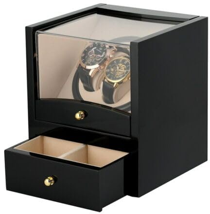 MAIL MORE Automatic Watch Winder, Wristwatch Winding Box, Watch Storage Box, Watch Rotating Stands Holders, Watch Display Box, Japanese Quiet Motor, Xmas Present, Watch winder for 1 2 3 4 Watches 2+2