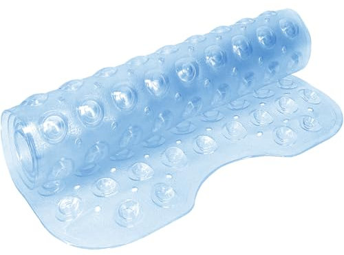 Tappetino da bagno antiscivolo per vasca da bagno e doccia, 53 x 53 cm, in gomma spessa e morbida, con fori di scarico e ciottoli impermeabile