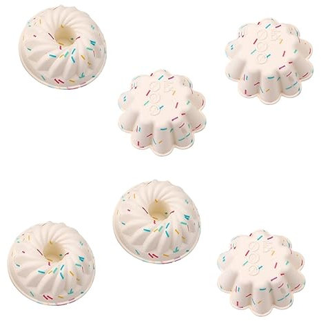 Zerodeko 6pcs Silicone Muffin Moulds Baking Molds Silicone Dessert Molds Non-Stick Easy Demould