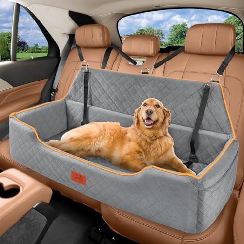 GL GLENSLAVE Hundeautositz für große mittlere Hunde,Hundeerhöhungssitz, Hundeerhöhungssitz für Rücksitz, Fully Abnehmbarer & waschbarer Hundereisesitz