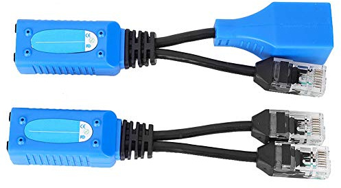 Kit Combinatore/sdoppiatore Cavo Ethernet RJ45 2 Pezzi, Adattatore Dati POE Rete Ethernet LAN per Modem Router Monitoraggio della Sicurezza di Sorveglianza più Veloce