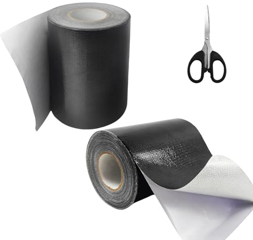 AIHSUMC 4.5Inch × 40FT RV Awning Repair Tape with Scissors, Outdoor Heavy Duty Repair Tape for Tarp, Tent, Boat Cover, Canvas, Sail Tape, Waterproof, UVproof and Heat-Resistant Tear Repair Pctch Kit