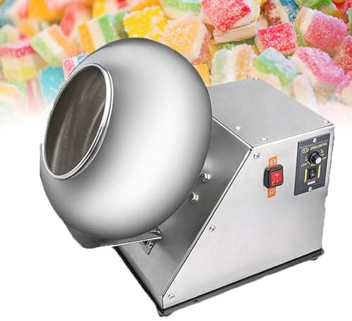 URJWAN Lucidatrice per Cioccolato, Macchina Automatica per Il Rivestimento delle Compresse Pan di Zucchero Piccolo Cioccolato Commerciale Panning Machine Coater Sugar Pan