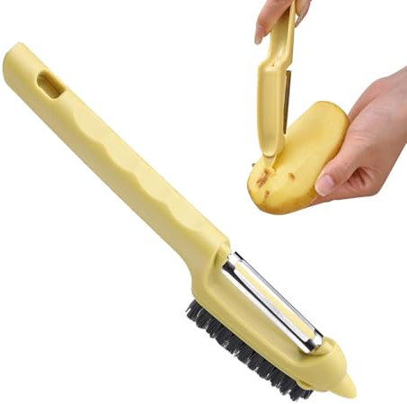 Rascador de patatas, cepillo para verduras, pelador de zanahorias, cepillo flexible para alimentos, cepillo de limpieza de verduras, resistente exfoliante de verduras para cocina, patatas, maíz