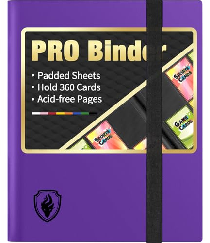 Heavy Duty Card Binder, Fabmaker 9 Pocket Trading Card Binder for 360 Cards