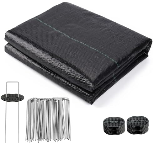 Arlent Barrera de malezas para paisaje, tela resistente, bloque de malezas, jardinería, cubierta de suelo, control de malezas, tela geotextil tejida para base, tela comercial para entrada (2 m x 5 m)
