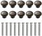 Lot de 10 boutons de tiroir - Vintage - Bronze antique - Rond - Avec 10 vis - Boutons de porte - Pour armoire, tiroir, meubles, armoires de cuisine