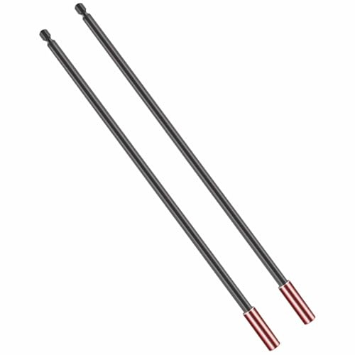 2pcs Drill Bit Extension Holder 12inch 300mm Long Magnetic Impact Driver Bar Hand-Held Reach Screwdriver 1/4 Hex Shank Bit Holders for Screws Nuts Drill