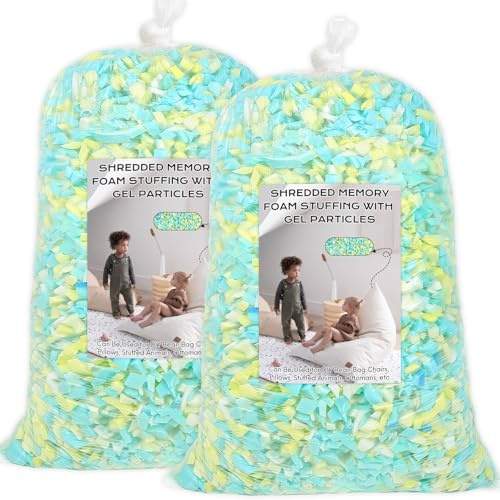 Garifon Bean Bag Filler, 12lbs Shredded Memory Foam Filling, Bean Bag Chair Filling Stuffing, Bean Bag Refill Insert, Punching Bag Filler, Pillow Filler Stuffing for Stuffed Animals/Arts Crafts(Multi)