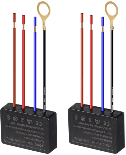 TEHAUX 2 stücke Touch-Schalter für LED Tischlampe, 4 Stufen Sensor Schalter Ersatzteil, 230V Lichtschalter Sensor, Berührungsschalter für Nachttischlampe Reparatur und DIY