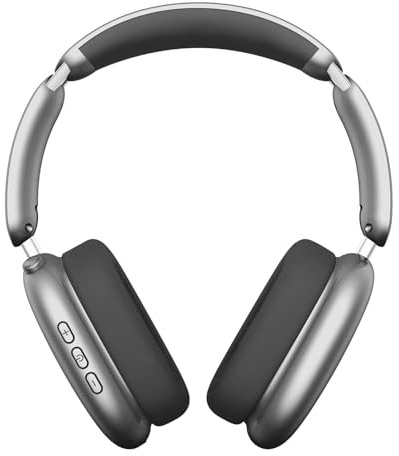 Wentronic Y02 Aktive Noise Cancelling Kopfhörer,60 Std.5 EQ-Musikmodi,Hi-Res-Audio,Tiefe Bässe,faltbares kabelloses Over-Ear-Bluetooth 5.4-Headset,atmungsaktive Leder-Ohrpolster (grau)