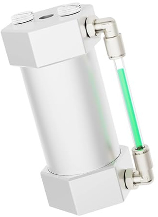 YUGSHNKFC Robuster Aluminium-Flüssigkeitskühlbehälter, Thermo-Computer-Hardware, Drehfenster-Zubehör, robuster Metall-Wasserkühltank