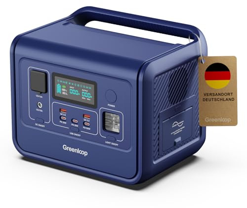 Greenloop 300W (600W Spitze), 288Wh mit EVE LiFePO4 Zellen Tragbare | Solar Generator mit 230V Steckdose, USV 10ms, USB-C PD140W, 7 Anschlüsse -– Tragbare Notstromversorgung für Camping