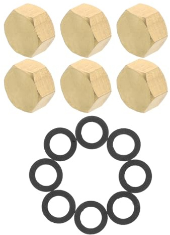 OFFSCH 6 Juegos De Tapones Roscados para Válvula De Radiador Tapón De Latón Tapón Ciego De Latón para Manguera De Jardín para Manguera De Jardín Accesorios